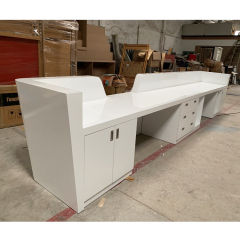 Long Size Reception Desk Beauty Salon White Used Cash Counter for Sale