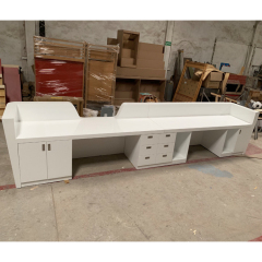 Long Size Reception Desk Beauty Salon White Used Cash Counter for Sale