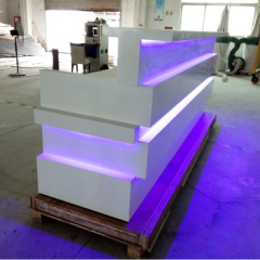 2 Person Reception Desk Led Solid Surface Kintop Furniture Reception Desk