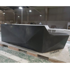 Semi Circle Reception Desk Grey Corian Stone Reception Counter Table
