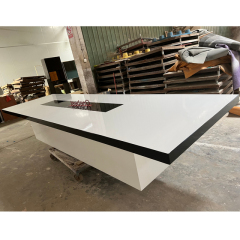 White and Black Corian Multimedia Conference Table Standard Size