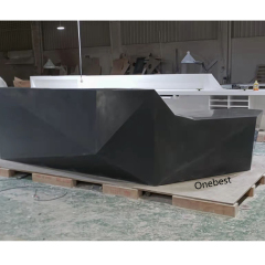 Semi Circle Reception Desk Grey Corian Stone Reception Counter Table