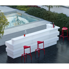 Acrylic Led Plastic Wet Bar Furniture Pure White Commercial Bar Tops for Sale