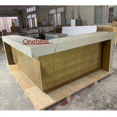 L Shape Glass Pattern Countertops Led Disco Bar Counter