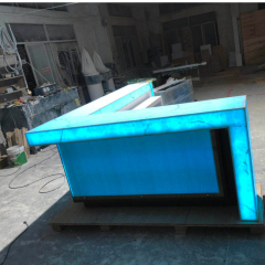 L Shape Glass Pattern Countertops Led Disco Bar Counter