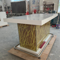 Led Kitchen Bar Counter Island White Corian Diner Table for Home