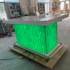 Led Kitchen Bar Counter Island White Corian Diner Table for Home
