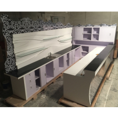 Black Stone Led Sushi Restaurant Bar Counter Sets with Washing Basin