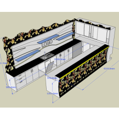 Black Stone Led Sushi Restaurant Bar Counter Sets with Washing Basin