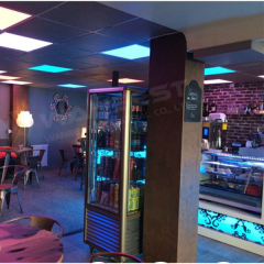 LED Nightclub Bar Counter Design Modern Glass Bar Table with Cake Display