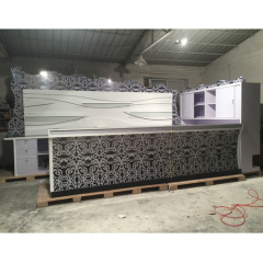 Black Stone Led Sushi Restaurant Bar Counter Sets with Washing Basin