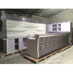 Black Stone Led Sushi Restaurant Bar Counter Sets with Washing Basin