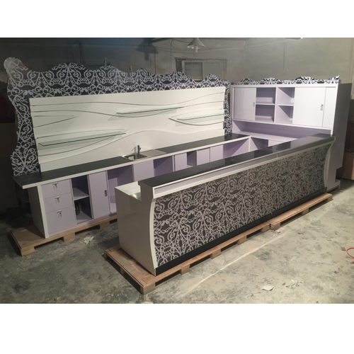 Black Stone Led Sushi Restaurant Bar Counter Sets with Washing Basin