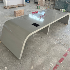 Gray Color Conference Table Chairs with Mic and Speakers