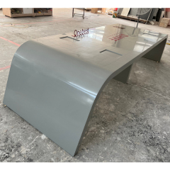 Gray Color Conference Table Chairs with Mic and Speakers