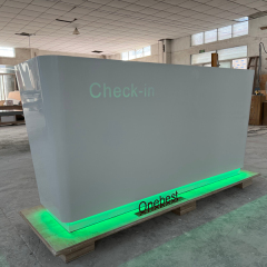 iPad Store Front Service Counter Modern Led Reception Desk with Power Outlets