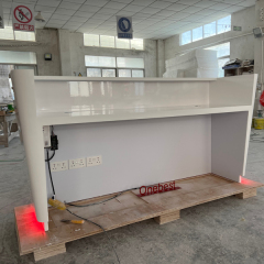 iPad Store Front Service Counter Modern Led Reception Desk with Power Outlets