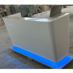 iPad Store Front Service Counter Modern Led Reception Desk with Power Outlets