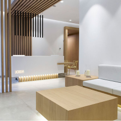 Led Corian Table Two Person Reception Desk for a Facial Rejuvenation Medispa