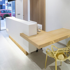 Led Corian Table Two Person Reception Desk for a Facial Rejuvenation Medispa