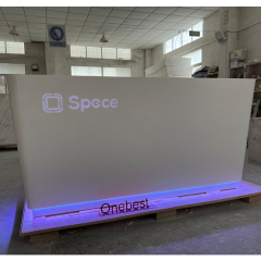 Modern Acrylic Resin Hospital Reception Desk Design LED Cash Counter Jewellery