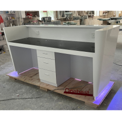 Modern Acrylic Resin Hospital Reception Desk Design LED Cash Counter Jewellery