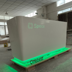 Modern Acrylic Resin Hospital Reception Desk Design LED Cash Counter Jewellery