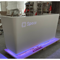 Modern Acrylic Resin Hospital Reception Desk Design LED Cash Counter Jewellery