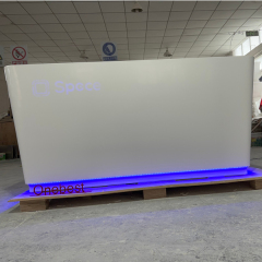 Modern Acrylic Resin Hospital Reception Desk Design LED Cash Counter Jewellery