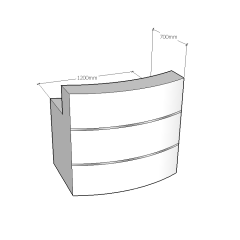 Invite Compact Reception Desk White Marble Half Round Front Spa Counter