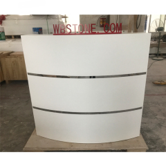 Invite Compact Reception Desk White Marble Half Round Front Spa Counter