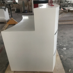 Invite Compact Reception Desk White Marble Half Round Front Spa Counter