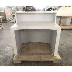 Invite Compact Reception Desk White Marble Half Round Front Spa Counter
