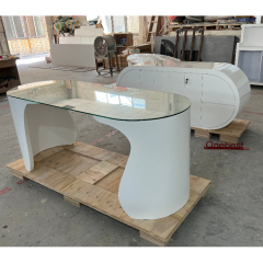 Modern Simple Style Computer Desks Glass Top Office Desk Set