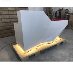 Warm White LED Movable Reception Desk Diamond Shape Small Counter