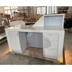 Warm White LED Movable Reception Desk Diamond Shape Small Counter