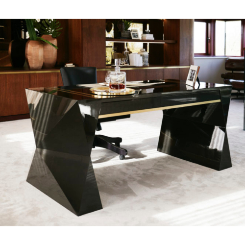 Black Corian Finish Office Table Decoration Accessories Modern Home Office Desk