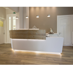 Reception Desk Dubai Office Furniture Led Marble Nursing Station Service Counter