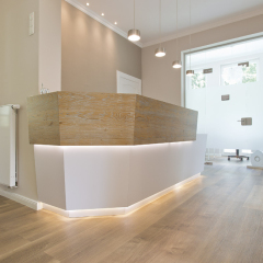 Reception Desk Dubai Office Furniture Led Marble Nursing Station Service Counter