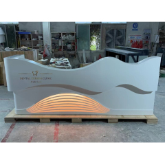 Office Resin Information Counter Hotel Receptionist Front Led Counter