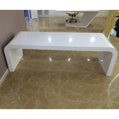 White Home Office Lap Desk Curved Executive Office Table Chair