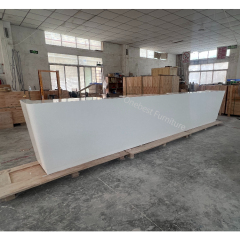 Large Size Three Person Reception Desk Curved Edge with Led Logo