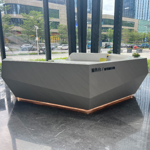 Cosmetics Shop Reception Desk White Color Reception Product Display Desk