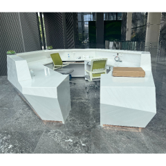 Cosmetics Shop Reception Desk White Color Reception Product Display Desk
