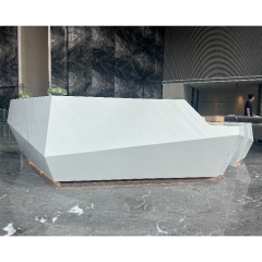 Cosmetics Shop Reception Desk White Color Reception Product Display Desk