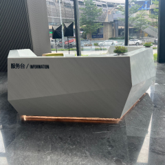 Cosmetics Shop Reception Desk White Color Reception Product Display Desk