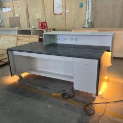 Straight Shape One Person Light Reception Desk Small Office Furniture