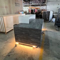 Straight Shape One Person Light Reception Desk Small Office Furniture