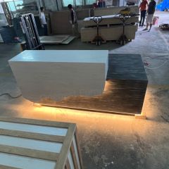 Straight Shape One Person Light Reception Desk Small Office Furniture