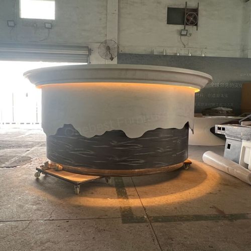 Rounded Circle Bar Reception Counter Led New York Reception Desk